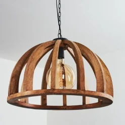 Style Boho-Chic-hofstein Suspension Hunseberg Gris, Noir, 1 lumière
