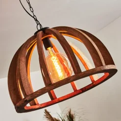 Style Boho-Chic-hofstein Suspension Hunseberg Gris, Noir, 1 lumière
