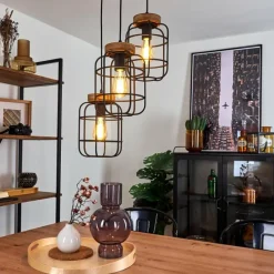 Lampes Vintages & Rétros-hofstein Suspension Husvik Noir, 3 lumières