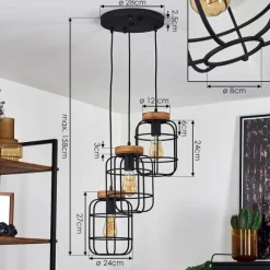 Lampes Vintages & Rétros-hofstein Suspension Husvik Noir, 3 lumières