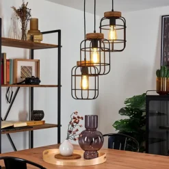 Lampes Vintages & Rétros-hofstein Suspension Husvik Noir, 3 lumières