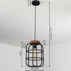 Lampes Vintages & Rétros-hofstein Suspension Husvik Noir, 1 lumière
