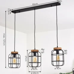 Luminaires Scandinaves-hofstein Suspension Husvik Noir, 3 lumières