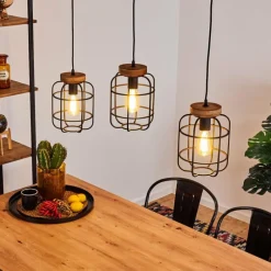 Luminaires Scandinaves-hofstein Suspension Husvik Noir, 3 lumières