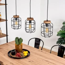 Luminaires Scandinaves-hofstein Suspension Husvik Noir, 3 lumières