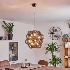 Suspension Verre Fumé-hofstein Suspension Hyco Chrome, 12 lumières