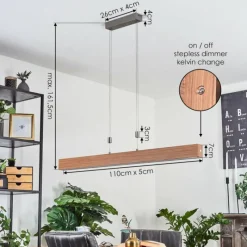 hofstein Suspension Hyllinge LED Chrome, Gris, 1 lumière