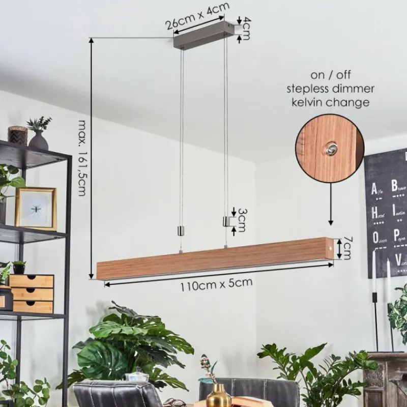 hofstein Suspension Hyllinge LED Chrome, Gris, 1 lumière
