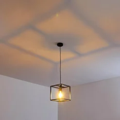 Lampes Dorées-hofstein Suspension Ibusuki Or, Laiton, Noir, 1 lumière