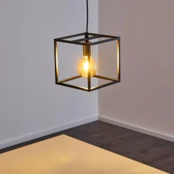 Lampes Dorées-hofstein Suspension Ibusuki Or, Laiton, Noir, 1 lumière