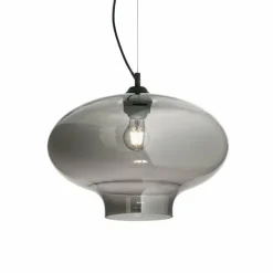 Suspension Verre Fumé-Luminaires Ideallux Suspension Ideal Lux BISTRO Noir, 1 lumière