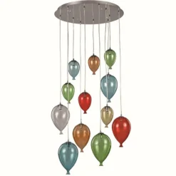 Luminaires Ideallux Suspension Ideal Lux CLOWN Chrome, 12 lumières