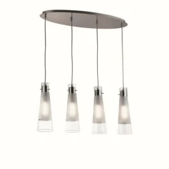Luminaires Ideallux Suspension Ideal Lux KUKY Chrome, 4 lumières