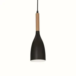 Lampes En Bois-Luminaires Ideallux Suspension Ideal Lux MANHATTAN Noir, 1 lumière