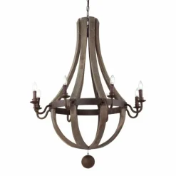 Luminaires Antiques-Luminaires Ideallux Suspension Ideal Lux MILLENNIUM Rouille, 8 lumières