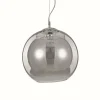 Suspension Verre Fumé-Luminaires Ideallux Suspension Ideal Lux NEMO Chrome, 1 lumière