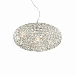 Luminaires Ideallux Suspension Ideal Lux ORION Chrome, Aspect cristal, 8 lumières* Suspensions