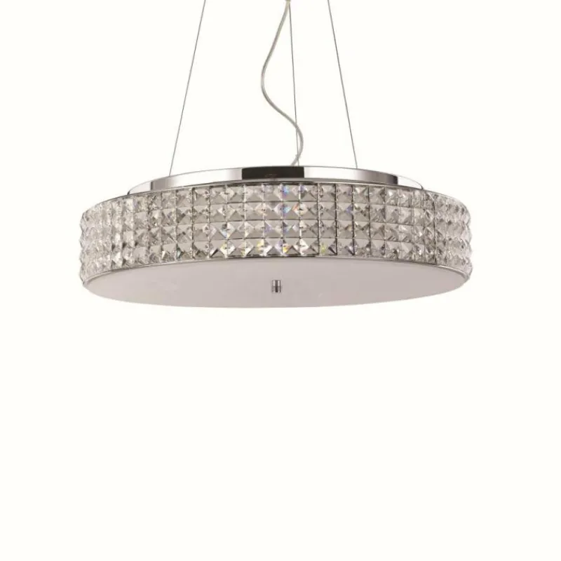 Luminaires Ideallux Suspension Ideal Lux ROMA Chrome, Aspect cristal, 9 lumières* Suspensions