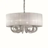 Lampes En Tissu-Luminaires Ideallux Suspension Ideal Lux SWAN Chrome, 6 lumières