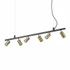 Lampes Dorées-Luminaires Ideallux Suspension Ideallux DYNAMITE Noir, 6 lumières