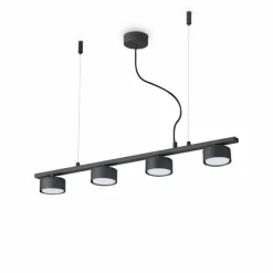 Luminaires Ideallux Suspension Ideallux MINOR Noir, 4 lumières* Suspensions