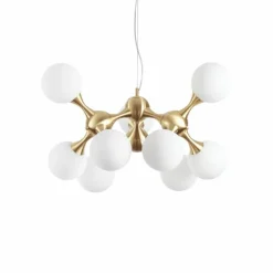 Lampes À Boules-Luminaires Ideallux Suspension Ideallux NODI Laiton, 9 lumières