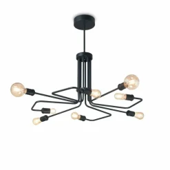 Luminaires Antiques-Luminaires Ideallux Suspension Ideallux TRIUMPH Noir, 8 lumières