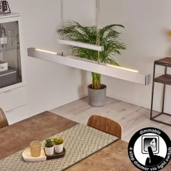 hofstein Suspension Ifo LED Aluminium brossé, 3 lumières