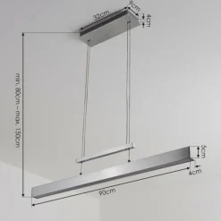 hofstein Suspension Ifo LED Aluminium brossé, 3 lumières