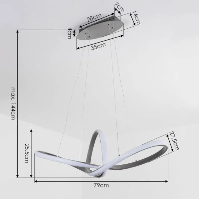 hofstein Suspension Ignal LED Nickel mat, 1 lumière