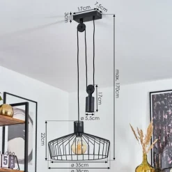 Lampes Vintages & Rétros-hofstein Suspension Ilihuli Noir, 1 lumière