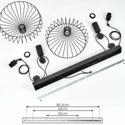Lampes Industrielles-hofstein Suspension Ilihuli Noir, 2 lumières