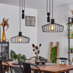 Lampes Industrielles-hofstein Suspension Ilihuli Noir, 2 lumières