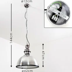 Lampes Industrielles-hofstein Suspension Ilvy Nickel mat, 1 lumière