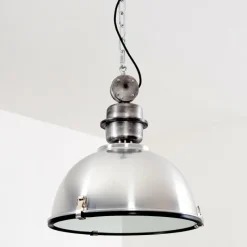 Lampes Industrielles-hofstein Suspension Ilvy Nickel mat, 1 lumière
