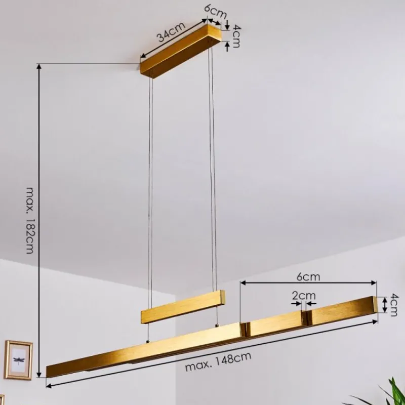 hofstein Suspension Inicio LED Laiton, 3 lumières