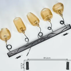 hofstein Suspension Iraola Or, Noir, 5 lumières