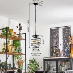 Lampes Vintages & Rétros-hofstein Suspension Iserables Noir, 1 lumière