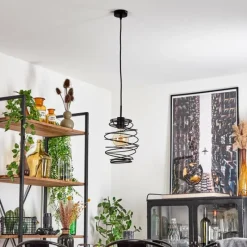 Lampes Vintages & Rétros-hofstein Suspension Iserables Noir, 1 lumière