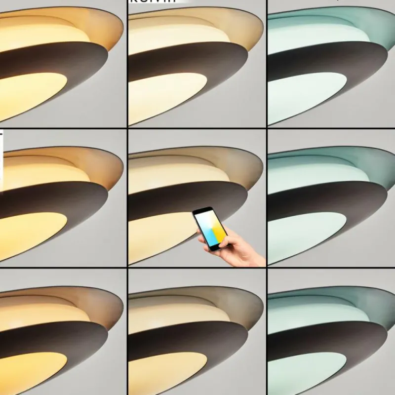 hofstein Suspension Ittingen LED Noir, 1 lumière, Changeur de couleurs