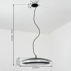hofstein Suspension Ittingen LED Noir, 1 lumière, Changeur de couleurs