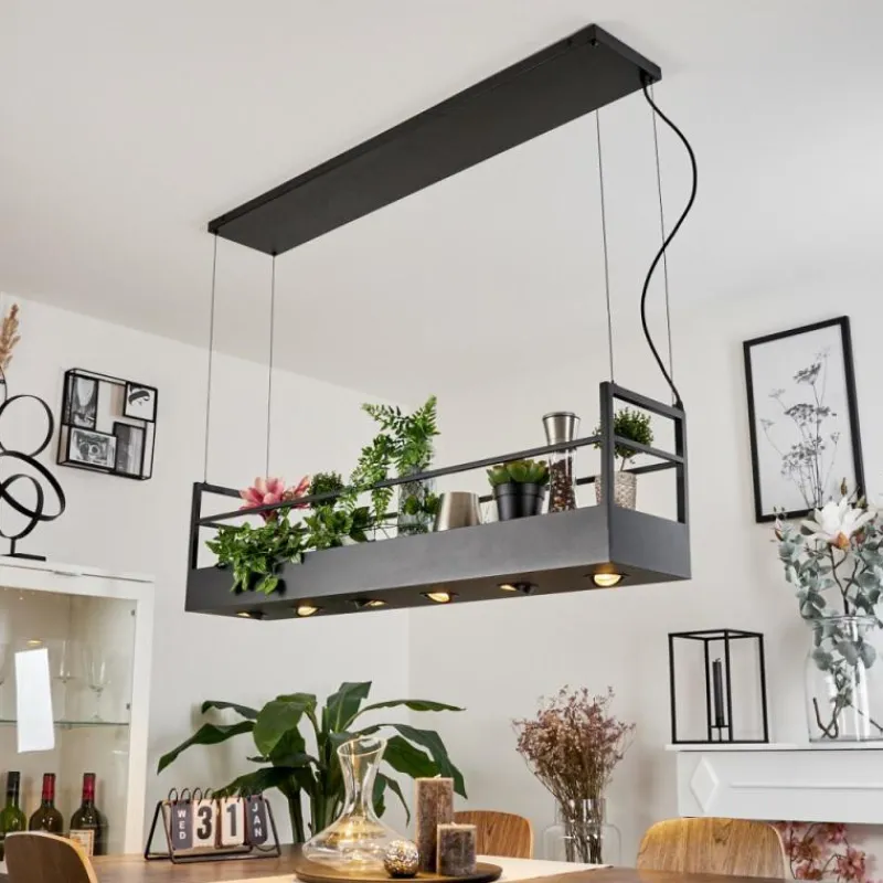 hofstein Suspension Jabilla Noir, 6 lumières