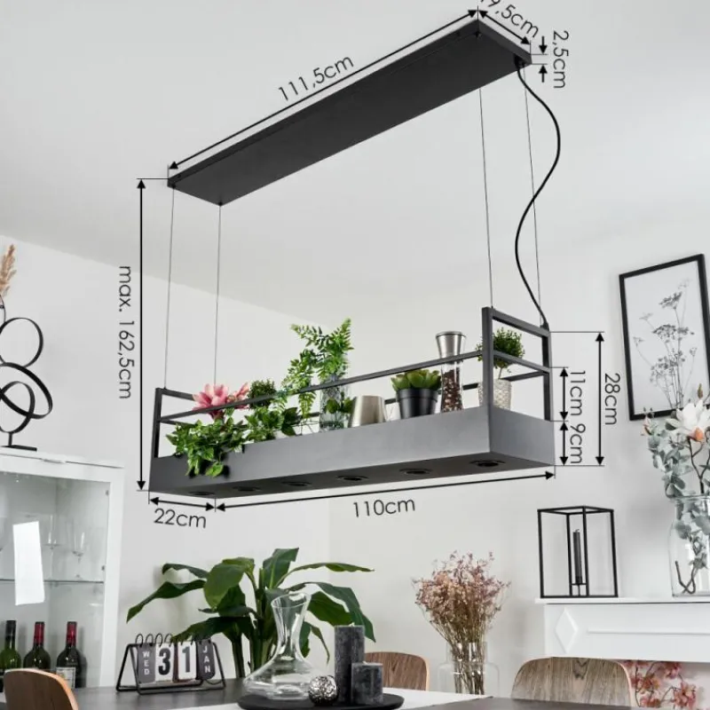 hofstein Suspension Jabilla Noir, 6 lumières