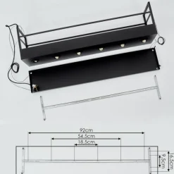 hofstein Suspension Jabilla Noir, 6 lumières