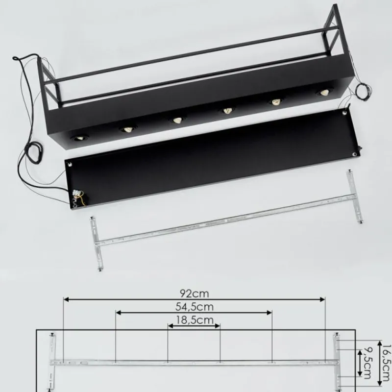 hofstein Suspension Jabilla Noir, 6 lumières