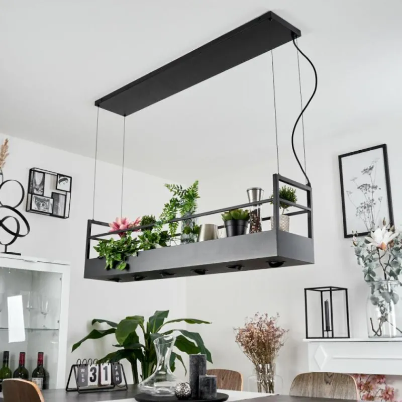 hofstein Suspension Jabilla Noir, 6 lumières