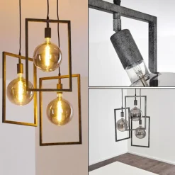 Lampes Vintages & Rétros-hofstein Suspension Janskloster Acier brossé, 3 lumières