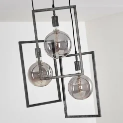 Lampes Vintages & Rétros-hofstein Suspension Janskloster Acier brossé, 3 lumières
