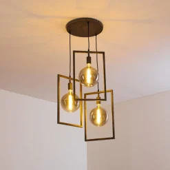 Lampes Vintages & Rétros-hofstein Suspension Janskloster Acier brossé, 3 lumières