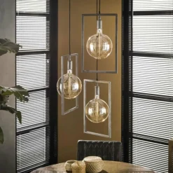 Lampes Industrielles-hofstein Suspension Janskloster Zingué, 3 lumières